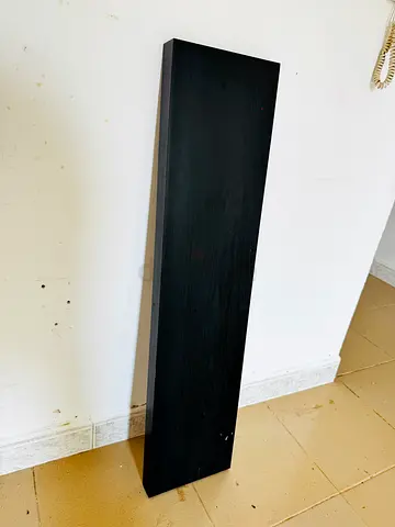 Black wooden shelf plank - single floating shelf panel