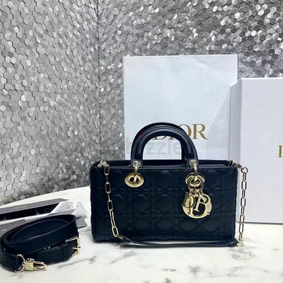 Dior Lady D-Joy Bag In Black Cannage Lambskin