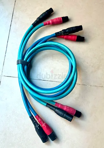 Two Pairs of Professional XLR Male-Female Balanced Audio Cables (2 x 1.0m) — Good Condition