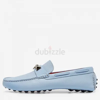 Hermès Blue Leather Irving Loafers Size 43.5