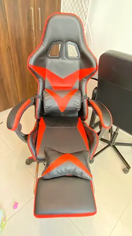 Ergonomic Gaming Chair with Footrest - Red and Black