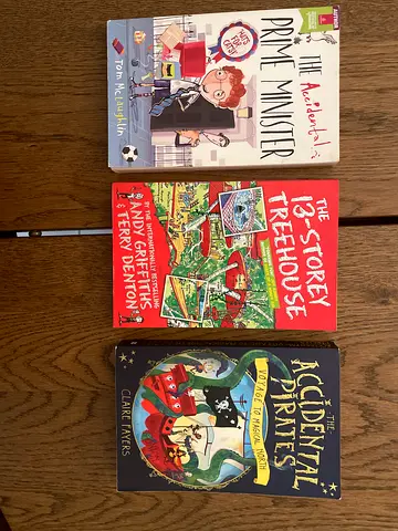 Childrens books: The Accidental Prime Minister, The 13-Storey Treehouse, The Accidental Pirates