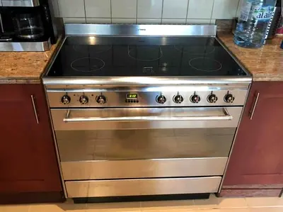 Smeg latest model full electric ceramic 5 hobs oven dual fan cooking range 90x60 stove