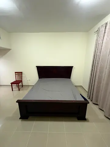 Solid Wood Double Bedframe in Dark Finish - Good Condition