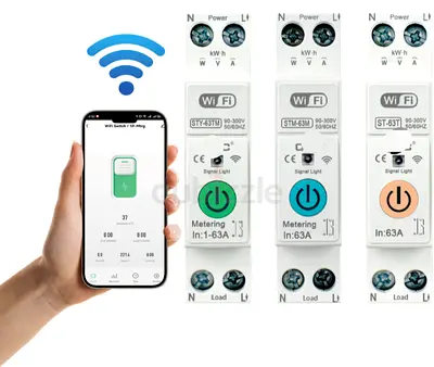 WiFi Smart DIN Rail Energy Meter / Power Meter (Single Phase) - App Controlled
