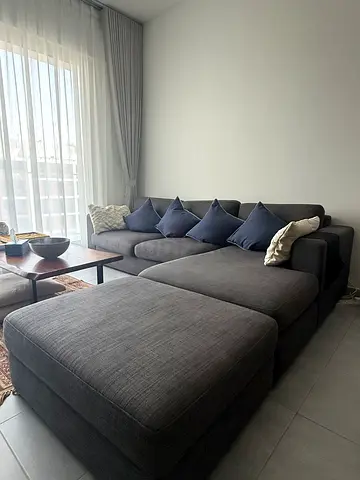 Modern Dark Gray L-Shaped Sofa
