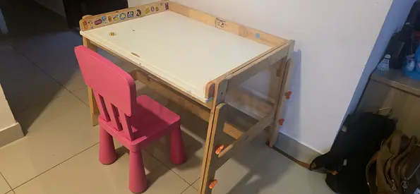 Kids wooden study desk with chair - good condition