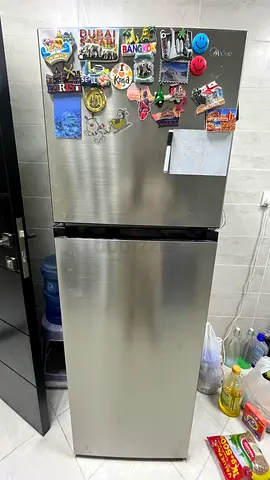 Used stainless steel double-door fridge - good working condition