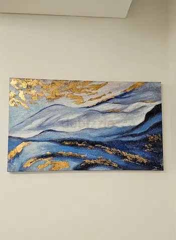 Gold foil painted canvas