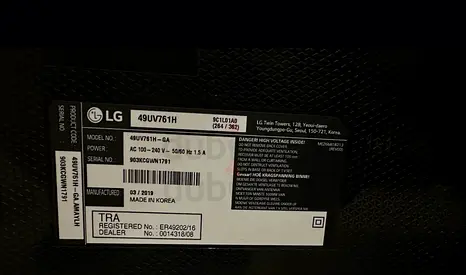 LG 49-inch LED TV (Model 49UV761H) - Good Working Condition