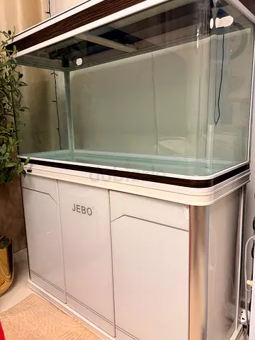 Large Glass Aquarium Tank with Cabinet Stand - Good Condition - حوض سمك كبير