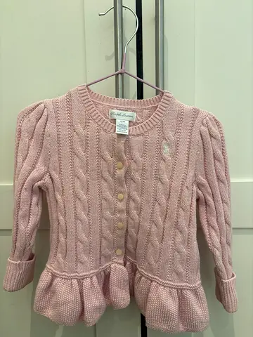 Ralph Lauren Pink Ruffle Sweatshirt | 12M authentic