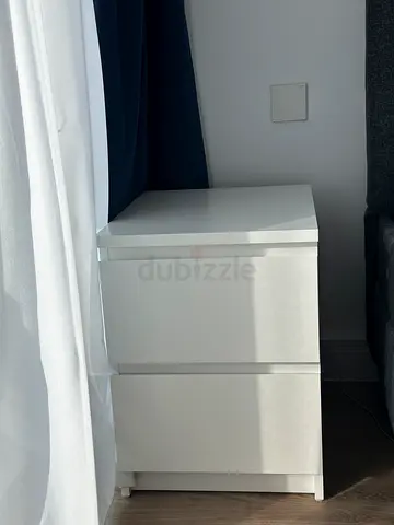 2 IKEA White Bedside Tables