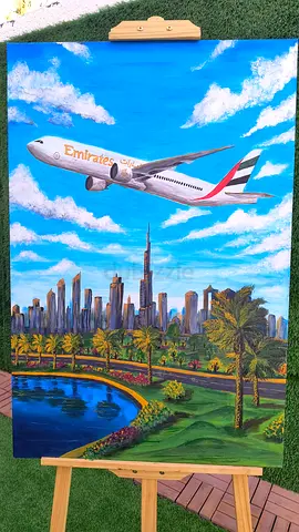 Emirates Skyline Original Painting