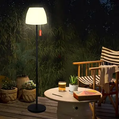 Solar Floor Lamp Outdoor - Cordless, Auto Dusk-to-Dawn, IP65, RGB - Like New