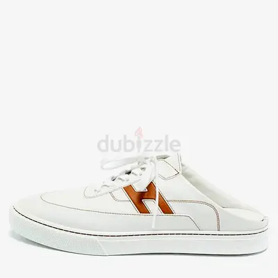 Hermes Keep Size 43 White Leather Mules Sneakers