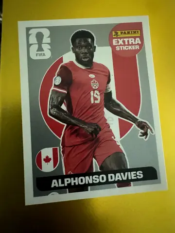 Alphonso Davies silver Canada FIFA collectible sticker / trading card #worldcup