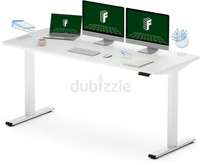 Urgent FLEXISPOT adjustable standing study desk in white