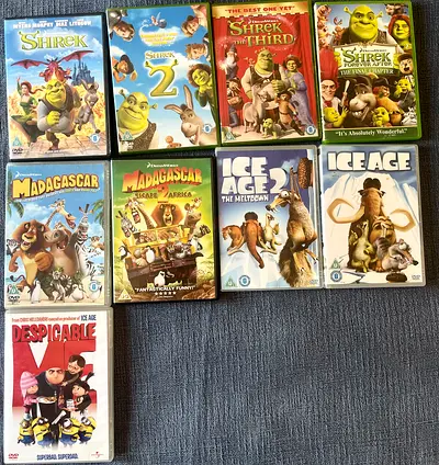 Megabundle of 15 Animated Movie DVDs (Shrek, Madagascar, Ice Age  More)
