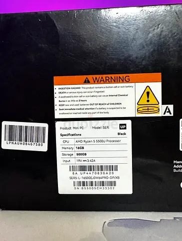 Beelink SER5 Ryzen 5 5500U 16GB RAM 500GB SSD 4GB Radeon