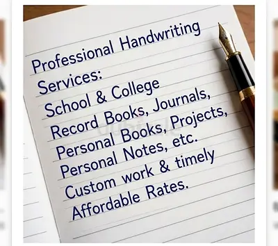 Neat handwriting assignments and records