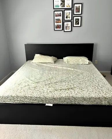 IKEA malm king bed frame with mattress - good condition