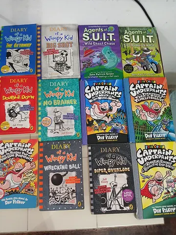 Captain underpants ,agents of suit,diary of a wimpy kid