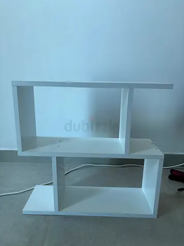 White modern small shelving unit / bedside table