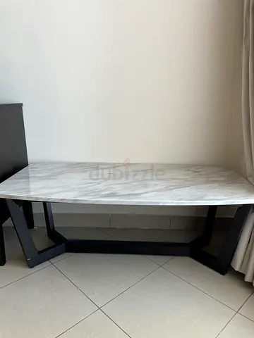 Coffee Table with Black Wooden Base