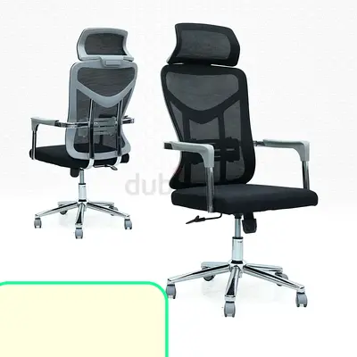 Ergonomic High-Back Office Chair with Headrest (Black Mesh)