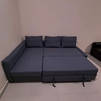 Ikea L Shape Sofa cum bed with big storage in L