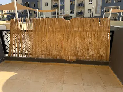 Bamboo reed balcony privacy screen - natural, fits railing / Bamboo Shades / Balcony Garden Bamboo
