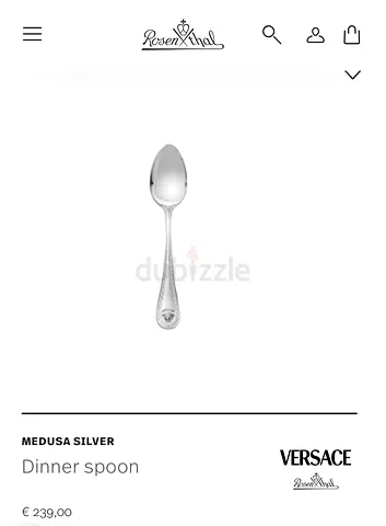 Versace Medusa Silver Dinner Spoon - Single Piece