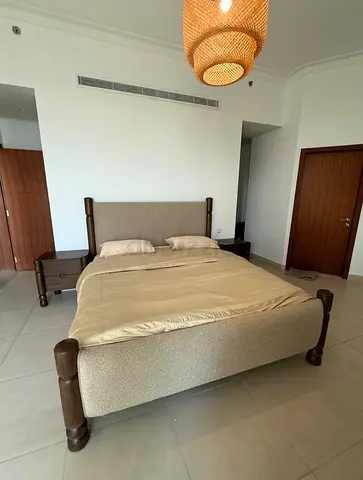 Bed with side table