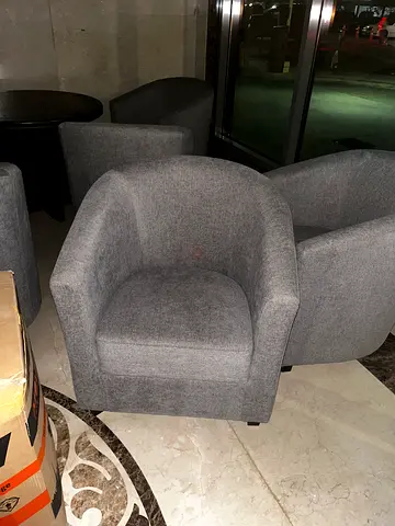 Grey Fabric Lounge Chairs - Good Condition