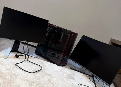 Custom Gaming Desktop PC with Dual Monitors (Ready to Use)