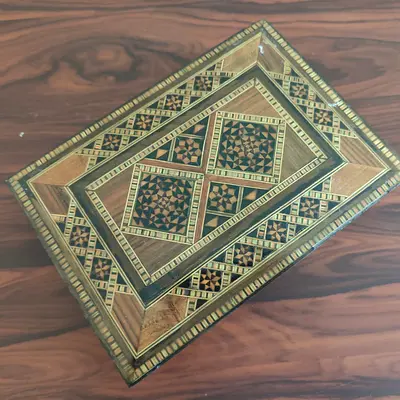 Vintage Handmade Inlaid Wooden Box