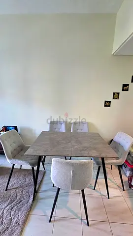 4-6 Seater Extendable Dining Table with 5 Dining Chairs