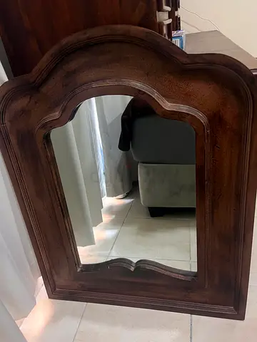 Wooden Framed Decorative Wall Mirror (62 cm)