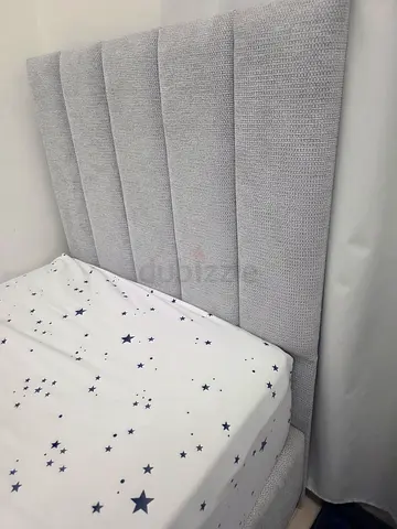 Gray single bed 90x200