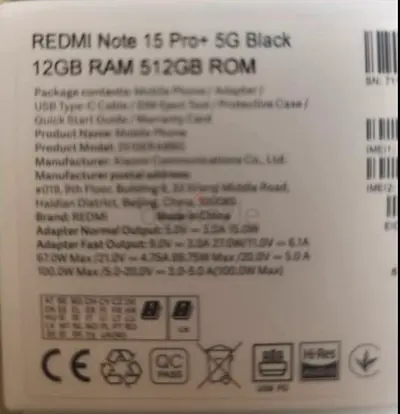 Redmi Note 15 Pro+ 12GB RAM 512GB - Brand New Box
