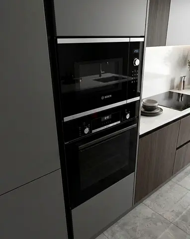 Bosch Series 6 Latest Version 60cm Built-In Electric Oven  Microwave Set – Black, Premium German