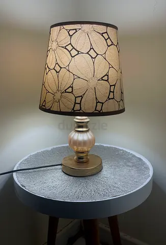 Decorative Table Lamp with Floral Fabric Shade