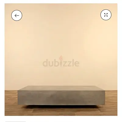 Minimalist Low Concrete Coffee Table - Solid Rectangular Design