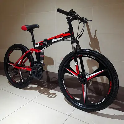 BMW Superbike X6 26 Foldable Mountain Bike | 21 Gear Speed | Full Suspension | Dual Disc Brakes