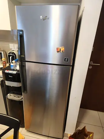 Whirlpool Stainless Steel Double-Door Refrigerator - Good Condition