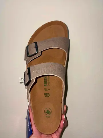 Original Beige Birkenstock-style Double Buckle Sandals - Size EU 45 (New)