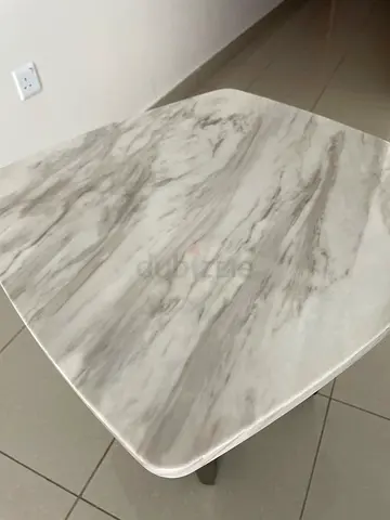 Semi-circular Side Table with Dark Wood Legs