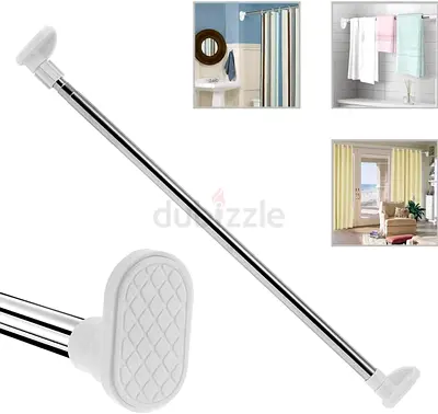 Extendable Stainless Steel Curtain Pole Telescopic Tension Rod with No Drilling