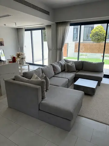 Large Grey U-Shaped Sectional Sofa